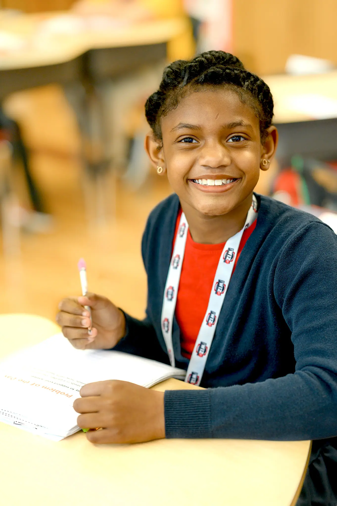 Female student doing school work