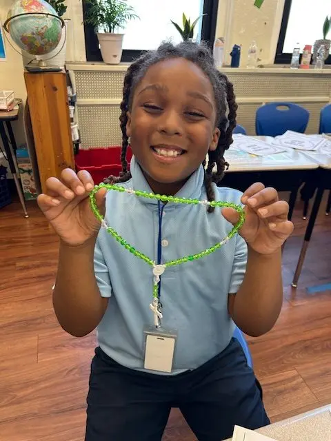 Rosary participant with the rosary made